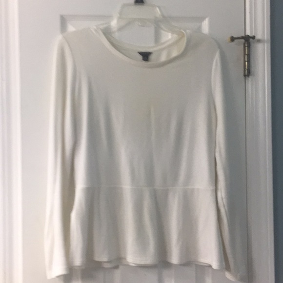Ann Taylor Peplum White Shirt Size M - Picture 1 of 3